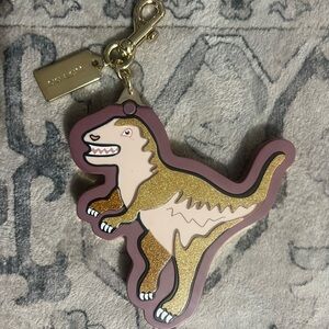 Coach Gold and Brown Dinosaur Keychain
